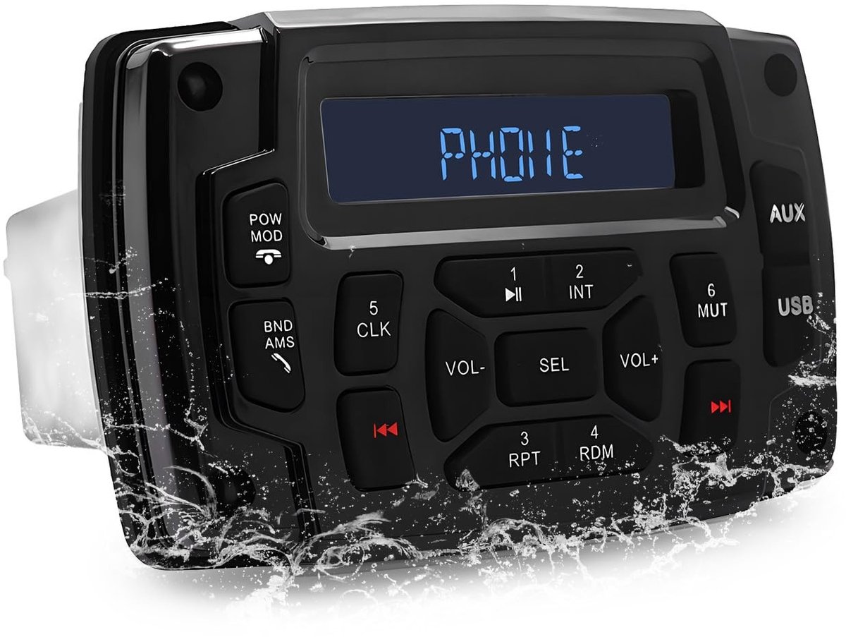 Solidchoice - Waterdichte Marine Stereo met HD LCD Display en Bluetooth