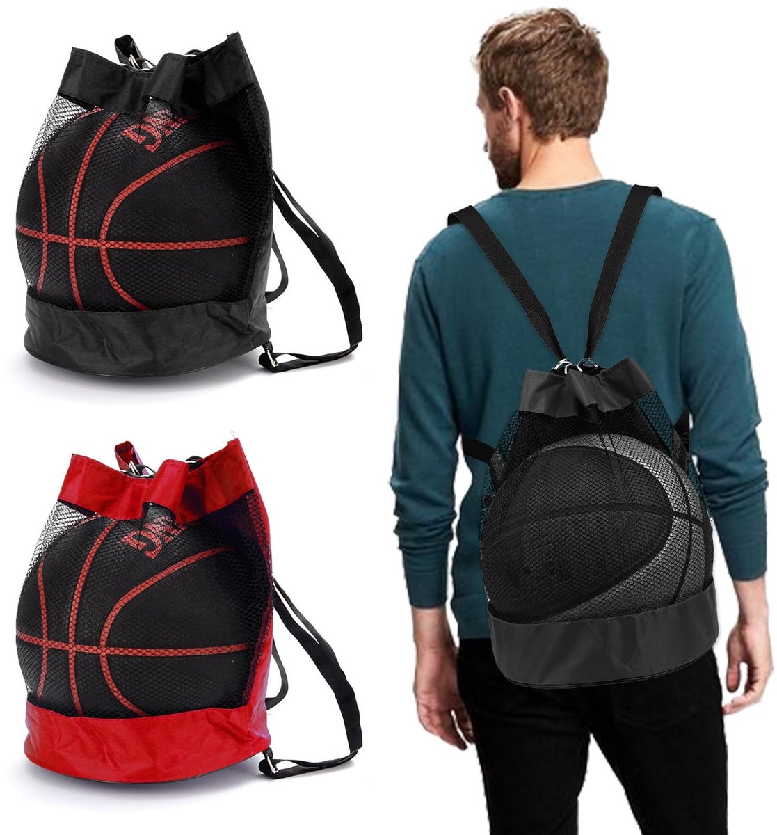 Solidchoice - Set van 2 Multifunctionele Sporttassen voor Ballen en Accessoires