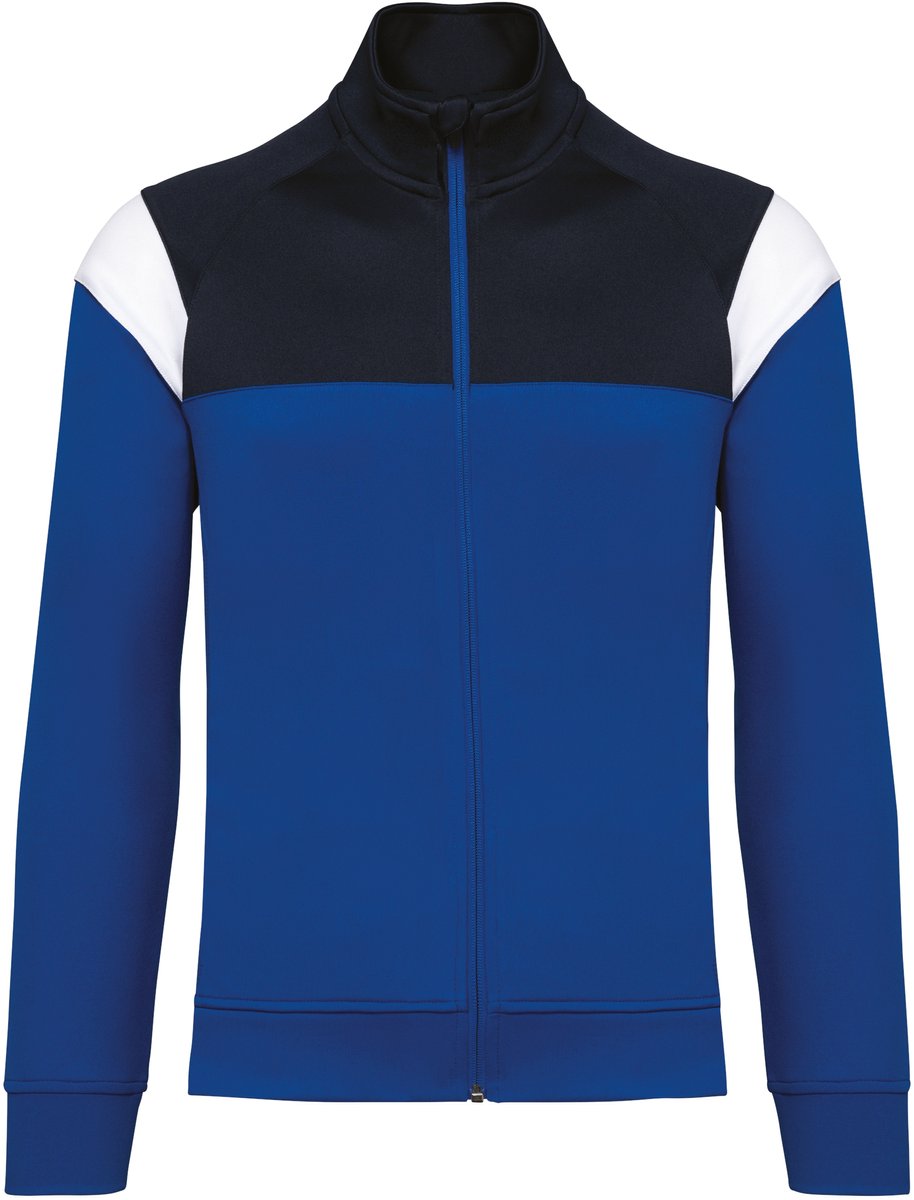 Trainingsjack Heren – Sportvest met Rits – Trainingsvest Unisex – Opstaande Kraag – 100% Polyester – Marine / Blauw – M
