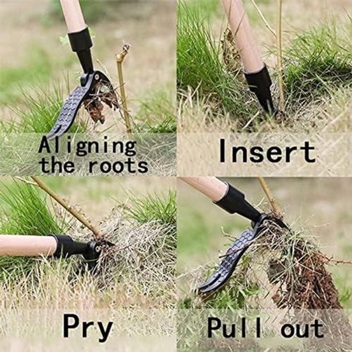 - Onkruidtrekker - Tuinonderhoud - Aluminiumlegering - Onkruidplukker - Antislip - Gemakkelijk Onkruid Verwijderen - Geschikt voor Tuinieren - Groen Draagbaar Stand Up Onkruidtrekker met 4 Klauwen Wieden Tool.