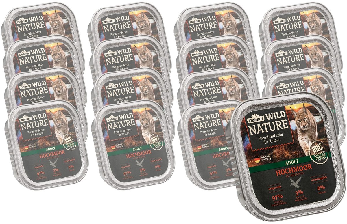 Solidchoice - Natuurlijke Natvoer voor Volwassen Katten met Eend en Kalkoen 16 x 100g