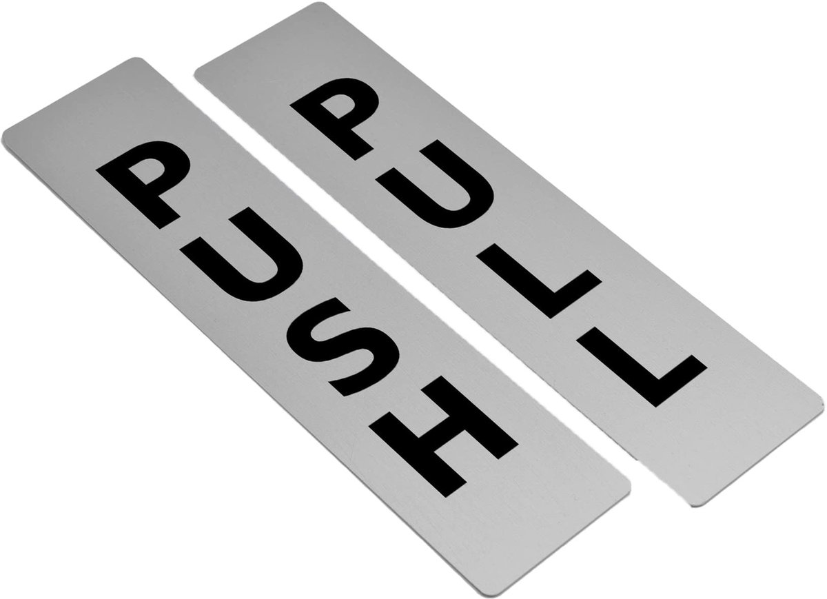 Solidchoice - Set van 2 Push & Pull Deurborden in Goud of Zilver