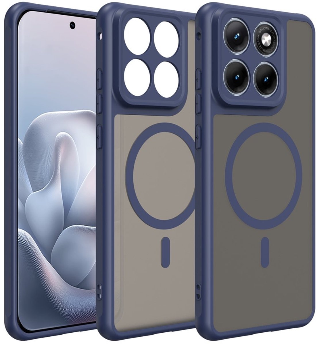Coverup Hoesje - Geschikt voor Motorola Edge 70 Fusion Hoesje - Coverup Mat Transparante Back Cover met Camera Cover - MagSafe Compatible - Blauw