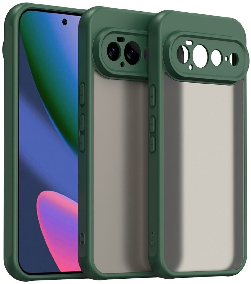 Coverup Hoesje - Geschikt voor Google Pixel 11 Pro XL Hoesje - Coverup Mat Transparante Back Cover met Camera Cover - Groen