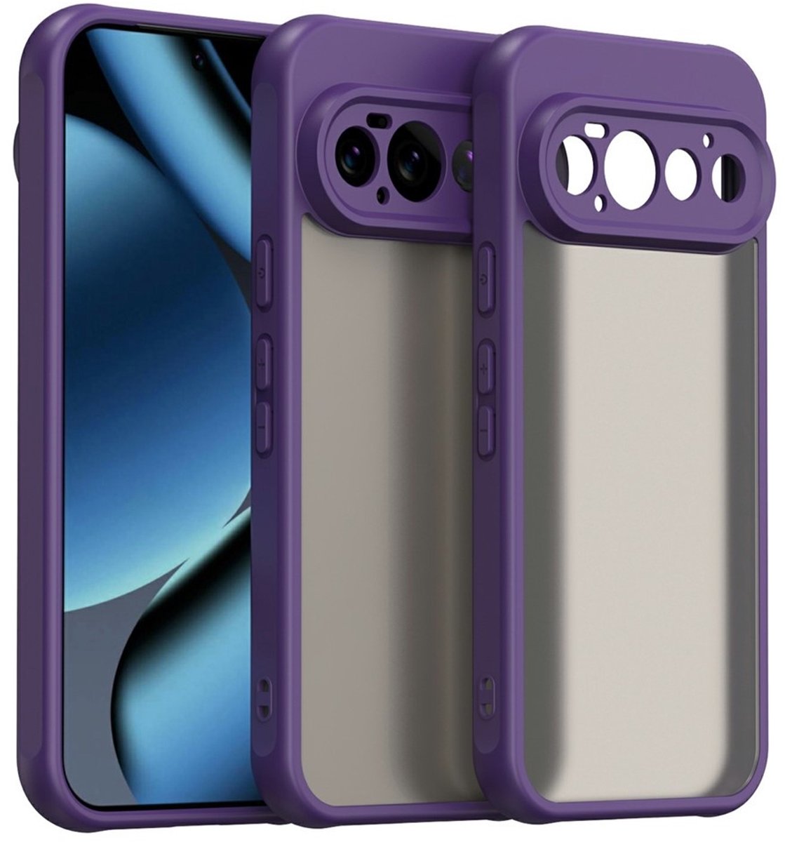 Coverup Hoesje - Geschikt voor Google Pixel 11 Pro Hoesje - Coverup Mat Transparante Back Cover met Camera Cover - Paars