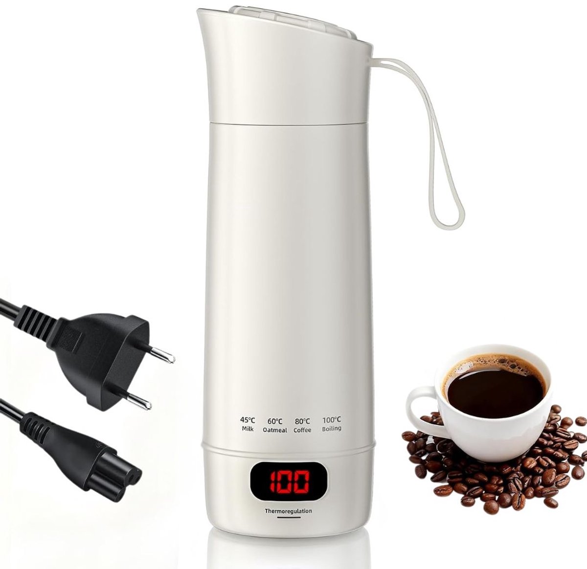 Zavio® Mini Waterkoker - Reiswaterkoker - Draagbare Waterkoker