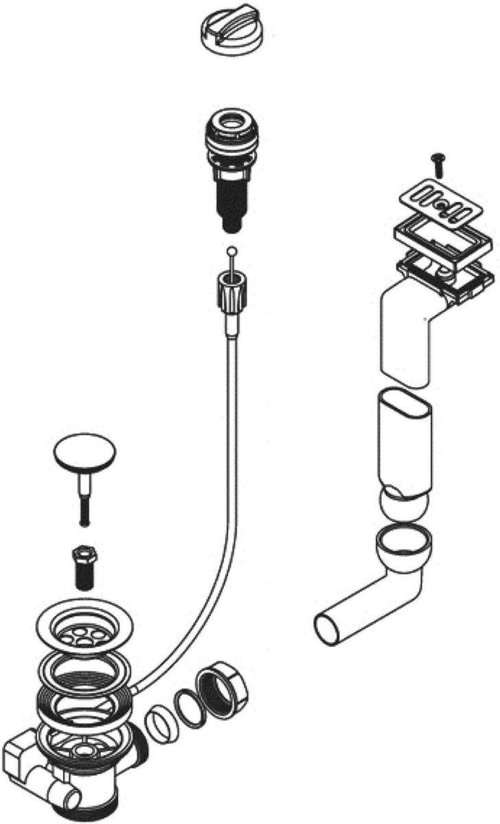 Solidchoice - Afvoerplugset voor Gootstenen met Eccentriek, 1 1/2 inch