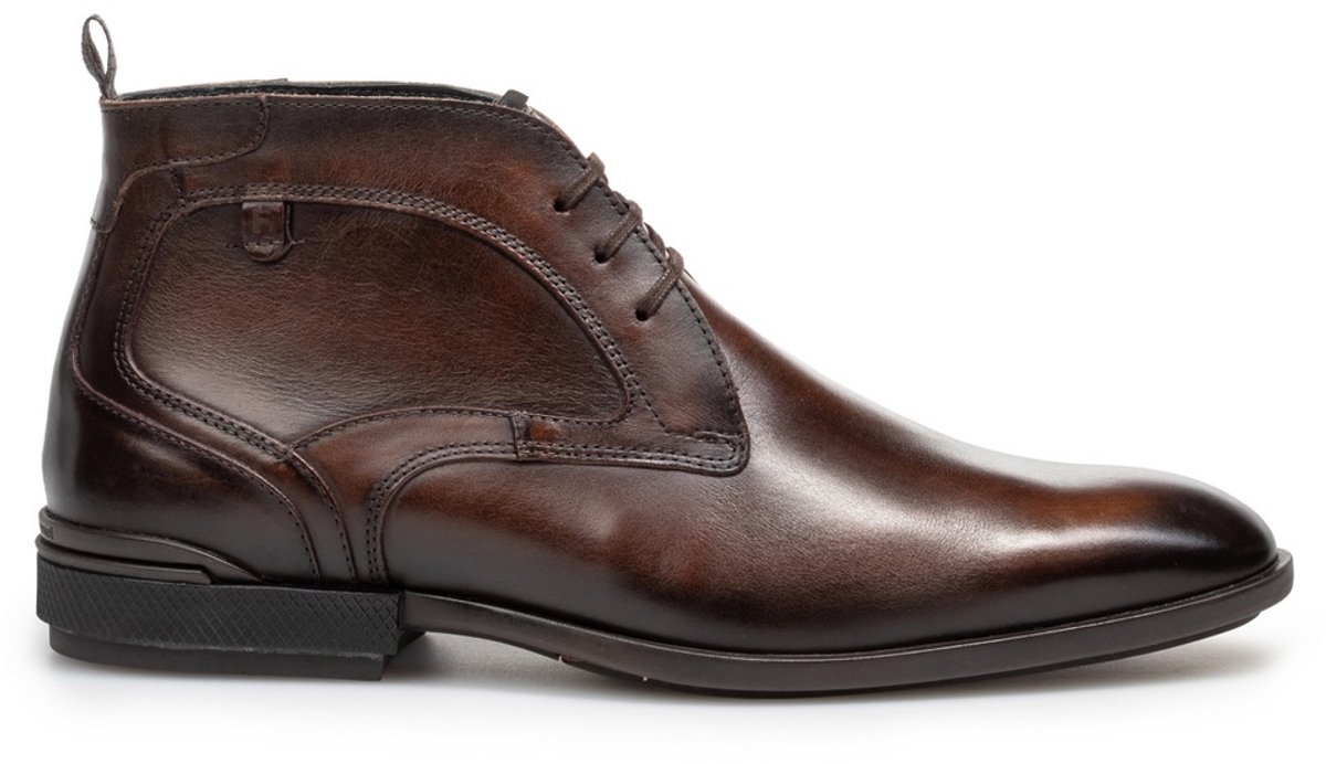 Floris van Bommel - DE HAKKER 01.01 - Nette herenschoenenBusiness half-hoog - Kleur: Bruin - Maat: 45.5