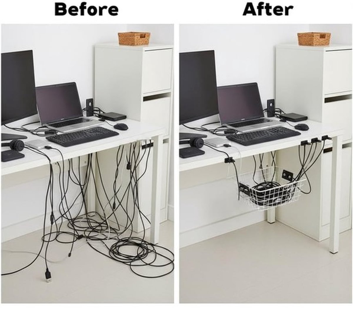 Kabelbinders 100 Stuks - Verstelbare Nylon - Zelfklevende Kabelclips - Kabelorganizer - Klemmen - Thuis/Kantoor
