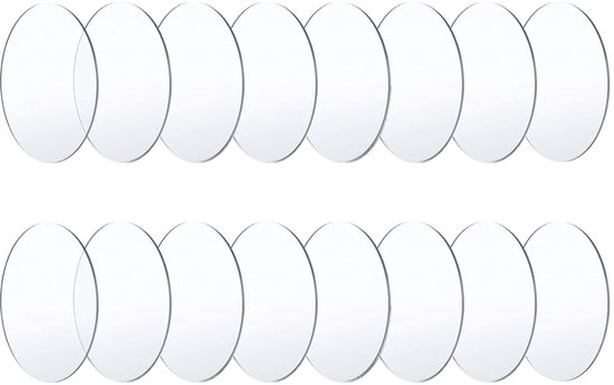 Acrylschijven 16 Stuks - Transparant - 0,2 cm Dikte - Diameter 7,5 cm - Voor DIY Fotolijsten/Scrapbooking - Creatieve Klussen