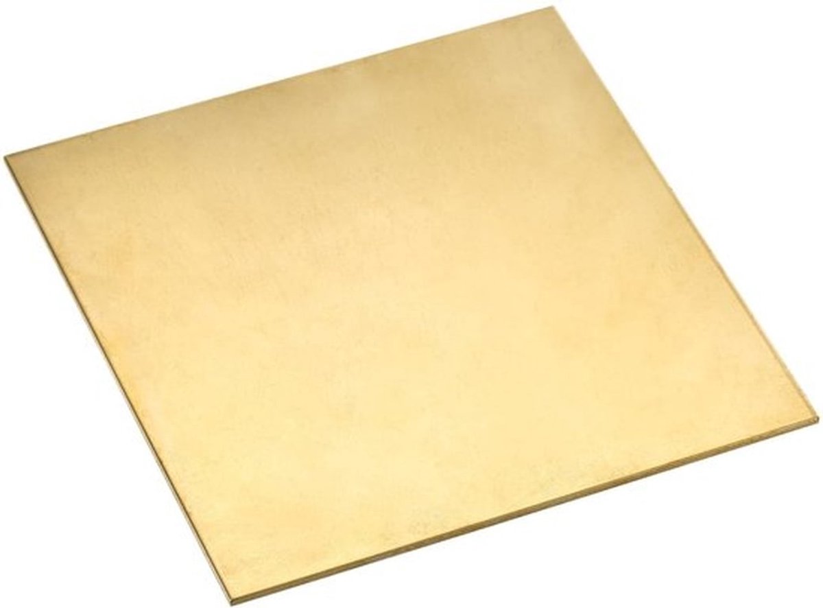 Messing Blad 100 mm x 100 mm - Metalen Plaat - Knutselprojecten - Woondecoratie - Keuken - Sterk en Bewerkbaar