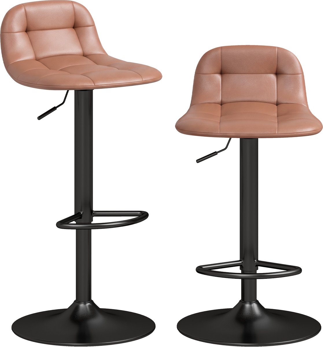 HOMCOM barkruk - PU, metaal - 40 x 41,5 x 76-98 cm - Bruin