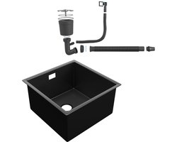 Wasophoogte Spoelbak - Antraciet / Gun metal - 45*45*21 (L*B*D) - Spoelbak keuken - Spoelbakken keuken - Wasbak keuken