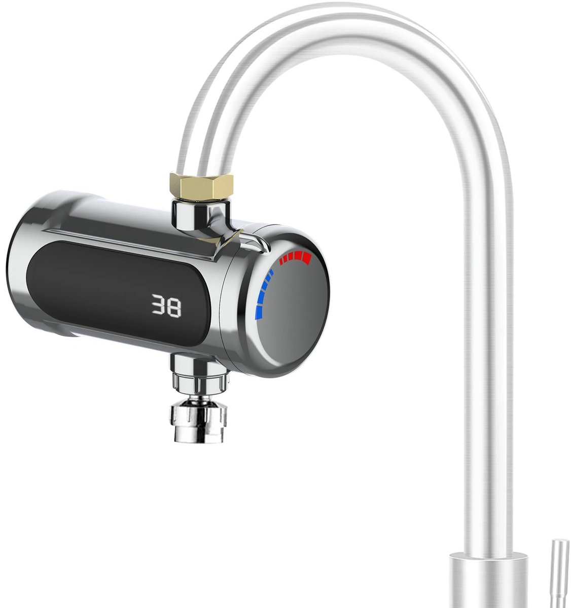 Velori Doorstroomverwarmer Kraan 3000W - Elektrische Warmwaterkraan - Instant Boiler - Keukenkraan - Badkamerkraan - LED Display - 30-60°C - 220-240V