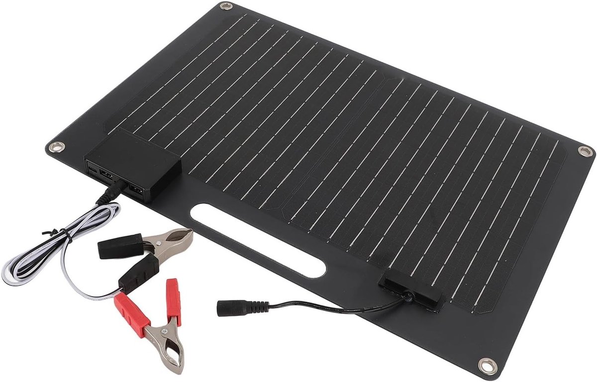 100W Draagbaar Zonnepaneel met USB-uitgangen voor Snelladen van Powerbank, Telefoon en Laptop tijdens Boottochten