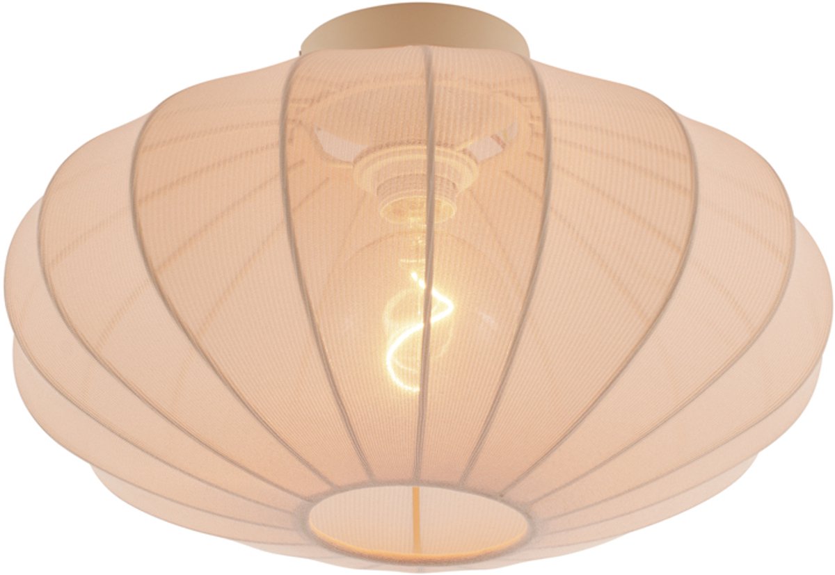 Qazqa japandi plafondlamp - Bida - beige, rond, 42cm, ideaal als hal, slaapkamer, woonkamer en kinderkamer lamp