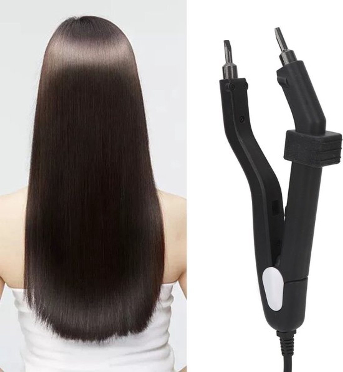 Hair Extensions Tool Professionele Hitteijzer - Ergonomisch - Lichtgewicht - Gelijkmatige Verwarming - Haarclips Vingerbeschermer - 100‑240V - Haarextensie Tool