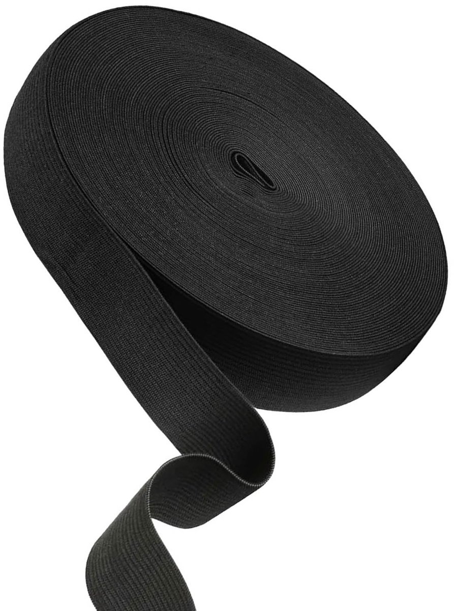 Elastiekjes, 6 meter elastiek 20 mm, brede elastische band, zwart, elastische band, naaien, broekelastiek, elastiek voor broekband, naaien, taillebanden, pruikproductie