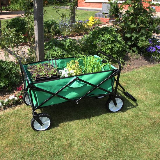 Bolderkar Opvouwbaar - Transportkar Tuin - Tuinieren en Klussen - Waterafstotende Voering - 70 kg Capaciteit - Zwart van Bolderkar Opvouwbaar — afbeelding 4