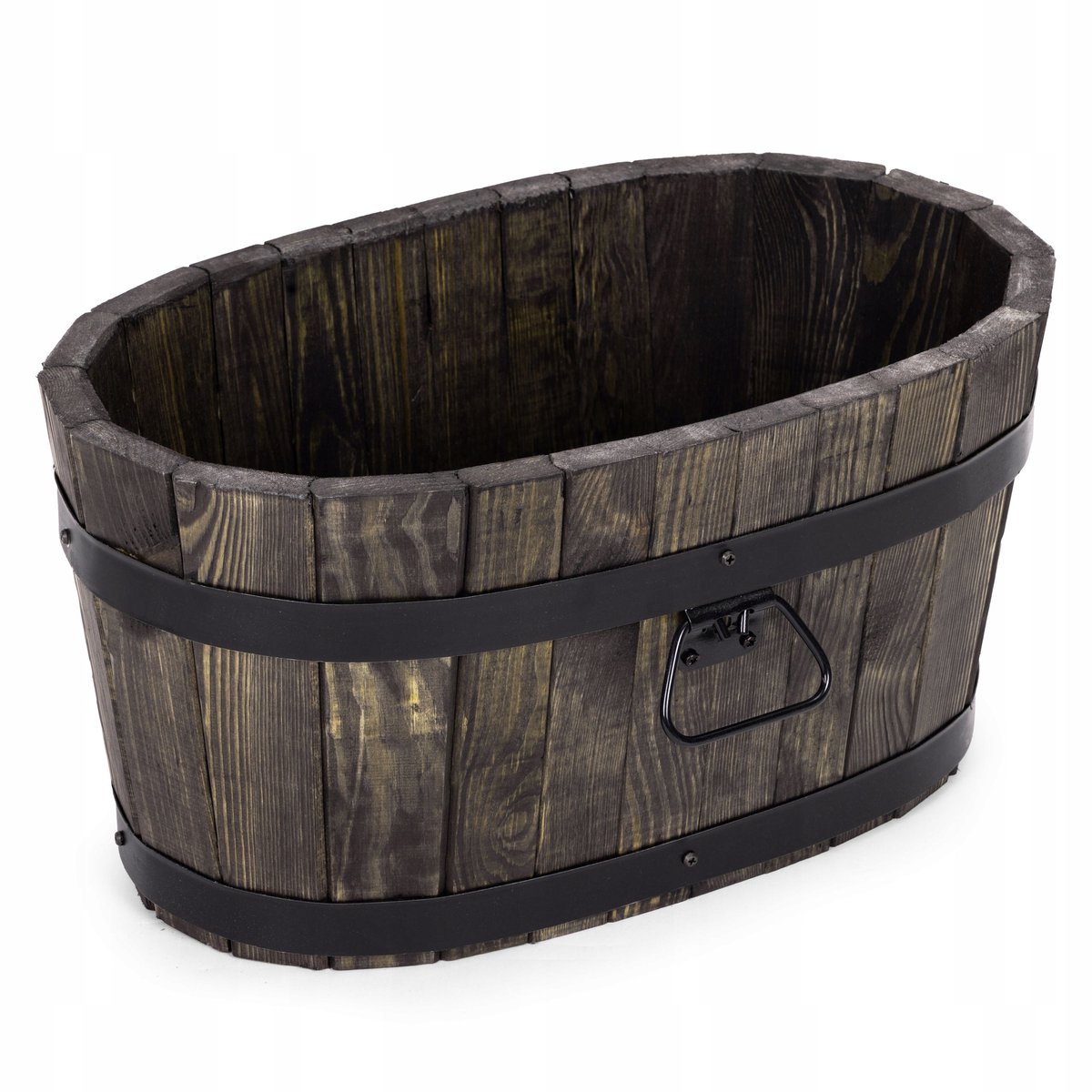 Grote Houten Bloempot Ovaal 60x31cm Terras Balkon Tuin