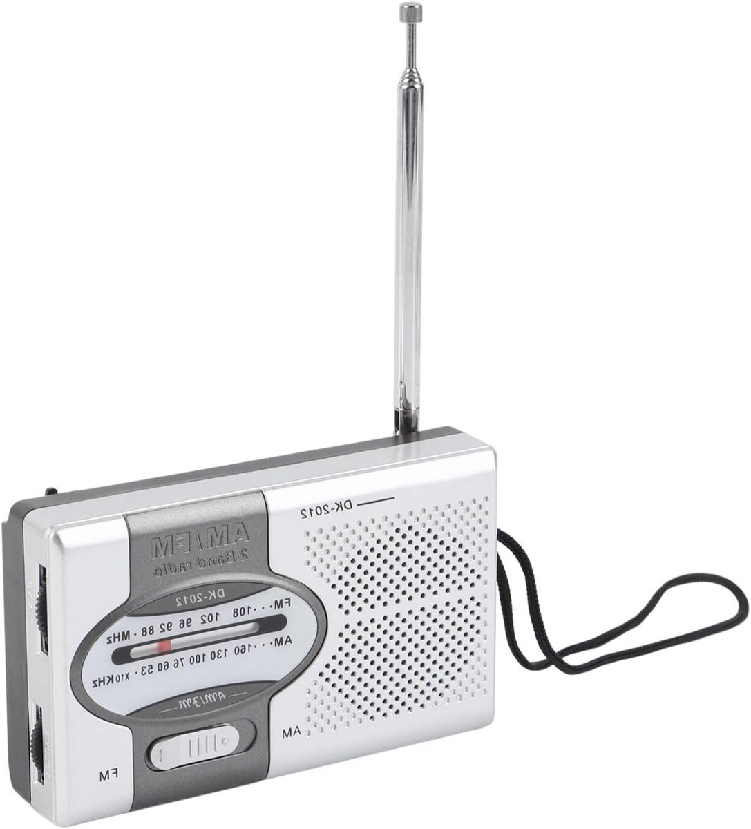 Draagbare Radio - Zakradio AM FM - Muziek Luisteren - Hoofdtelefoonaansluiting - 11 x 6 x 3 cm - Zilvergrijs