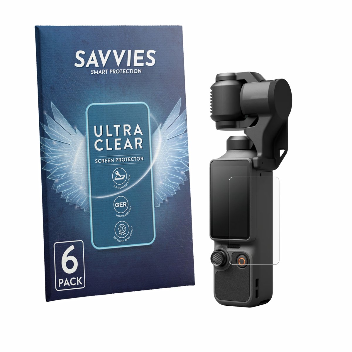 Savvies - Screenprotector voor DJI Osmo Pocket 4P - Folie Beschermfolie transparant 6 Stuks