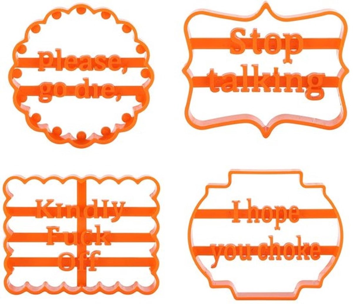 - 4-delige koekjesvormen - Grappige koekjessnijderset - Perfect voor kinderen - Kerstmis - Doe-het-zelf koekjes - Creatief bakplezier - Ge