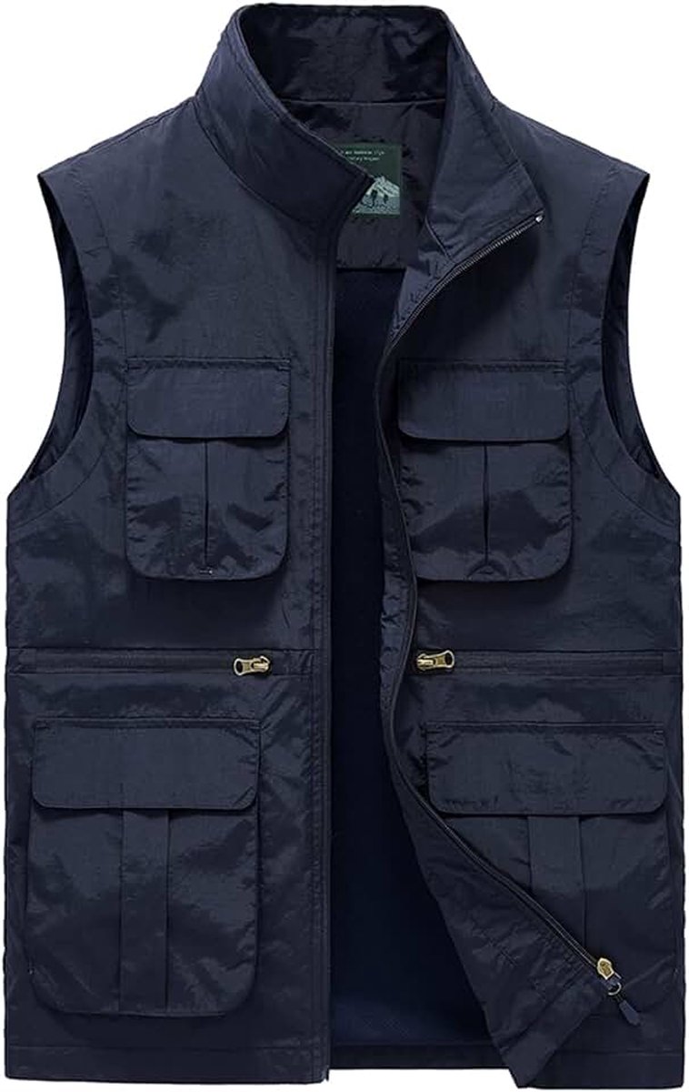Outdoor Gilet Sneldrogend Vissersvest Multi Pocket Cargo Utility Safari Vest Jacht Wandelen Mouwloze Jas Ademend Fotografie Top