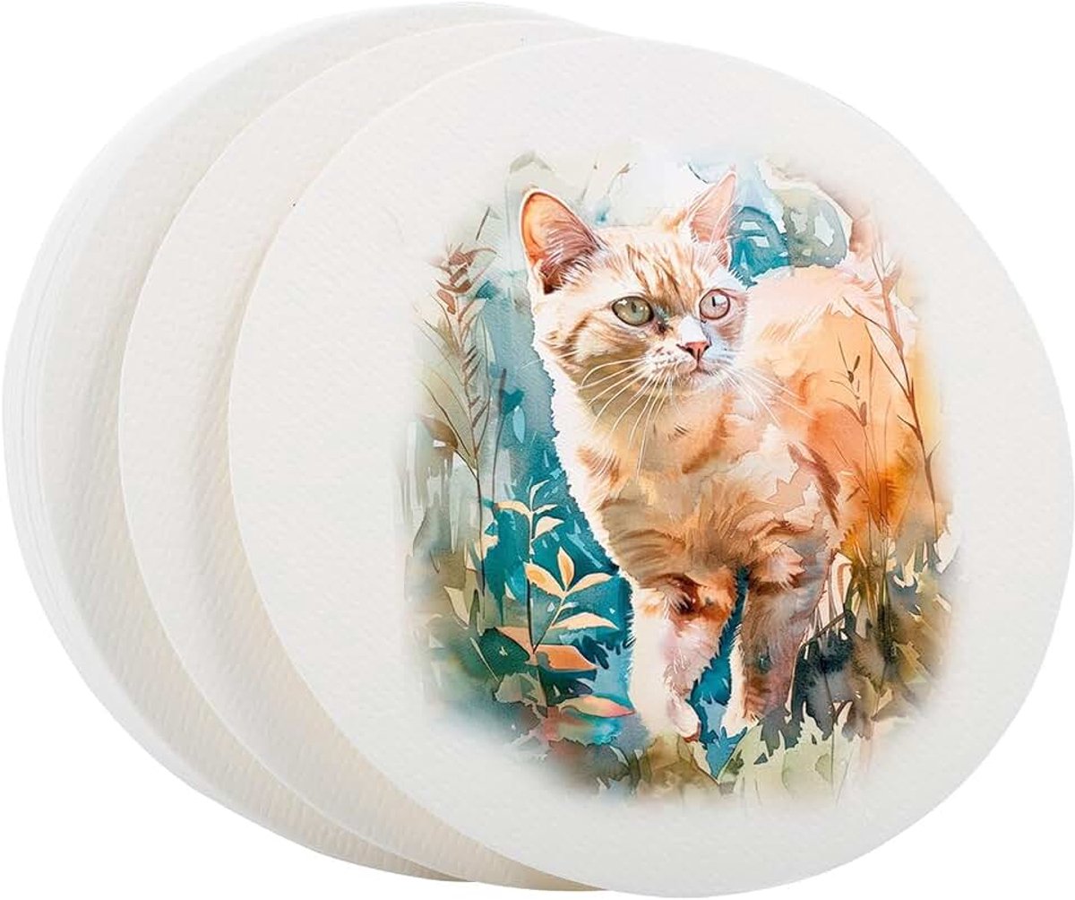 100 Vellen Aquarel Papier 10.7 Inch Diameter - Kalligrafie in Ronde Vorm - Koude Druk Voor Volwassenen Kunstenaars Tekening