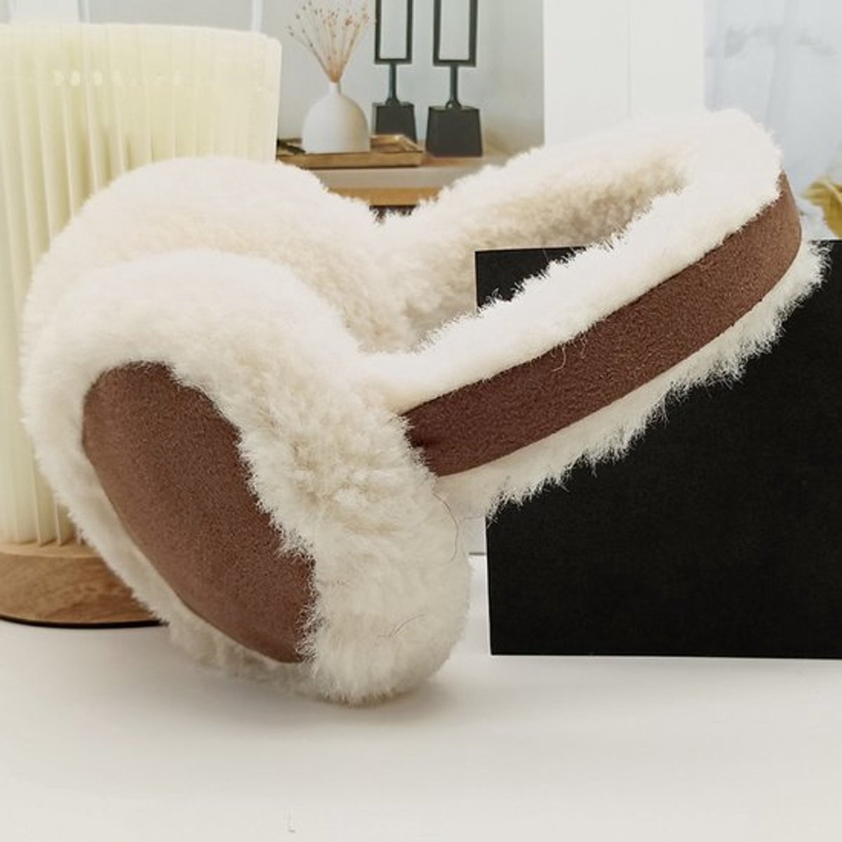winter tekenfilm oorkappen, warme oorkappen voor zowel mannen als vrouwen, geschikt voor vrouwen, mannen, vriendinnen, comfortabel voor koud weer en dagelijks gebruik, koffiekleur.