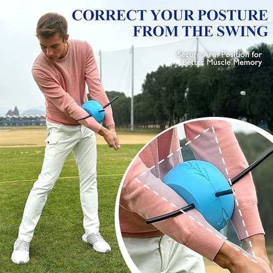 Connector golftrainingshulpmiddel, trainer voor het corrigeren van de golfhouding, golftrainingsapparatuur voor het oefenen van de balbeweging tussen de armen, glijdend golfswingtrainingshulpmiddel van Merkloos — afbeelding 4