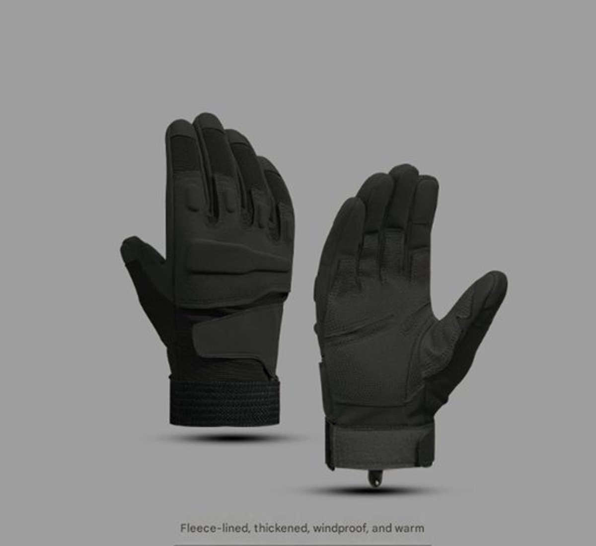 Zwarte, verdikte, verbeterde fietshandschoenen voor heren, geschikt voor buitenwandelen en fietsen, antislip, slijtvast en warm in de herfst en winter. handschoenen.