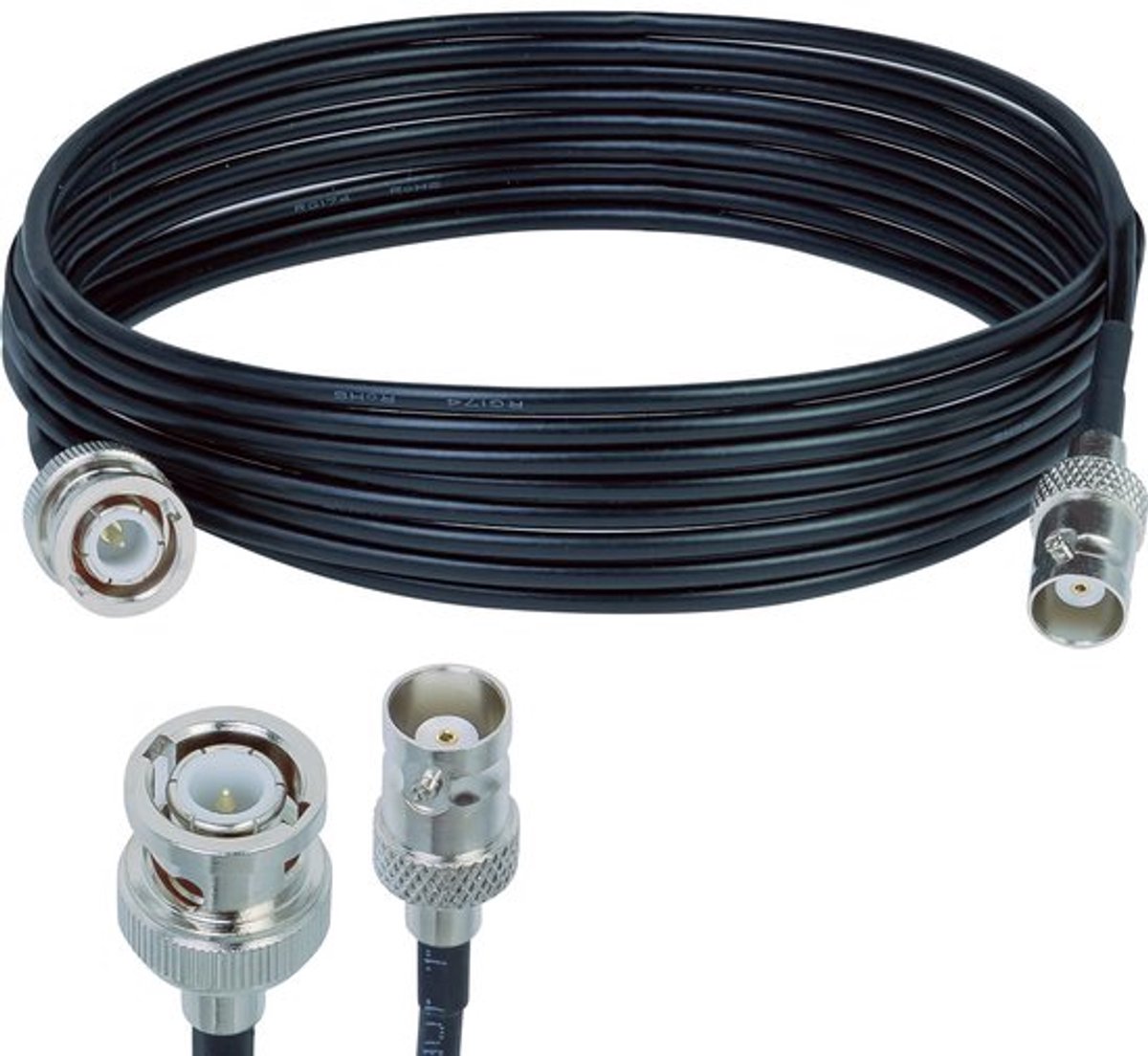 Stekker - Video-signaalverlenging - 10FT - Coaxiale kabel - Camera - 50 Ohm - Geschikt voor bewaking