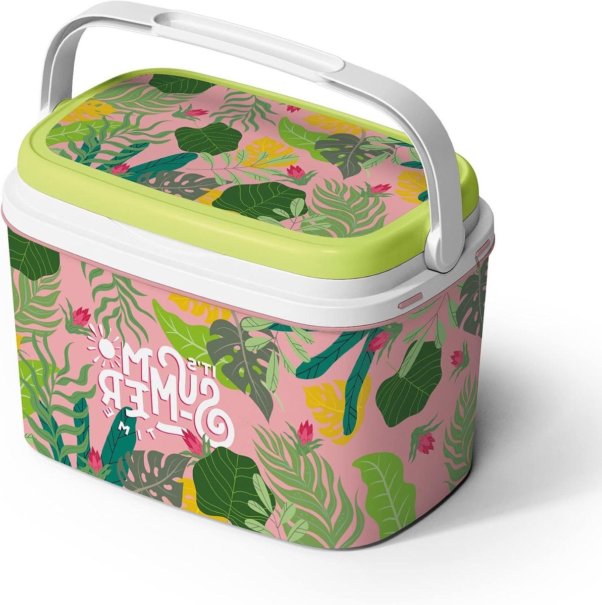 Grote Koelbox - Isolatie Box - Eten Koel Houden - Handvat Vergrendelt Deksel - 6 Liter - Roze Bloemen