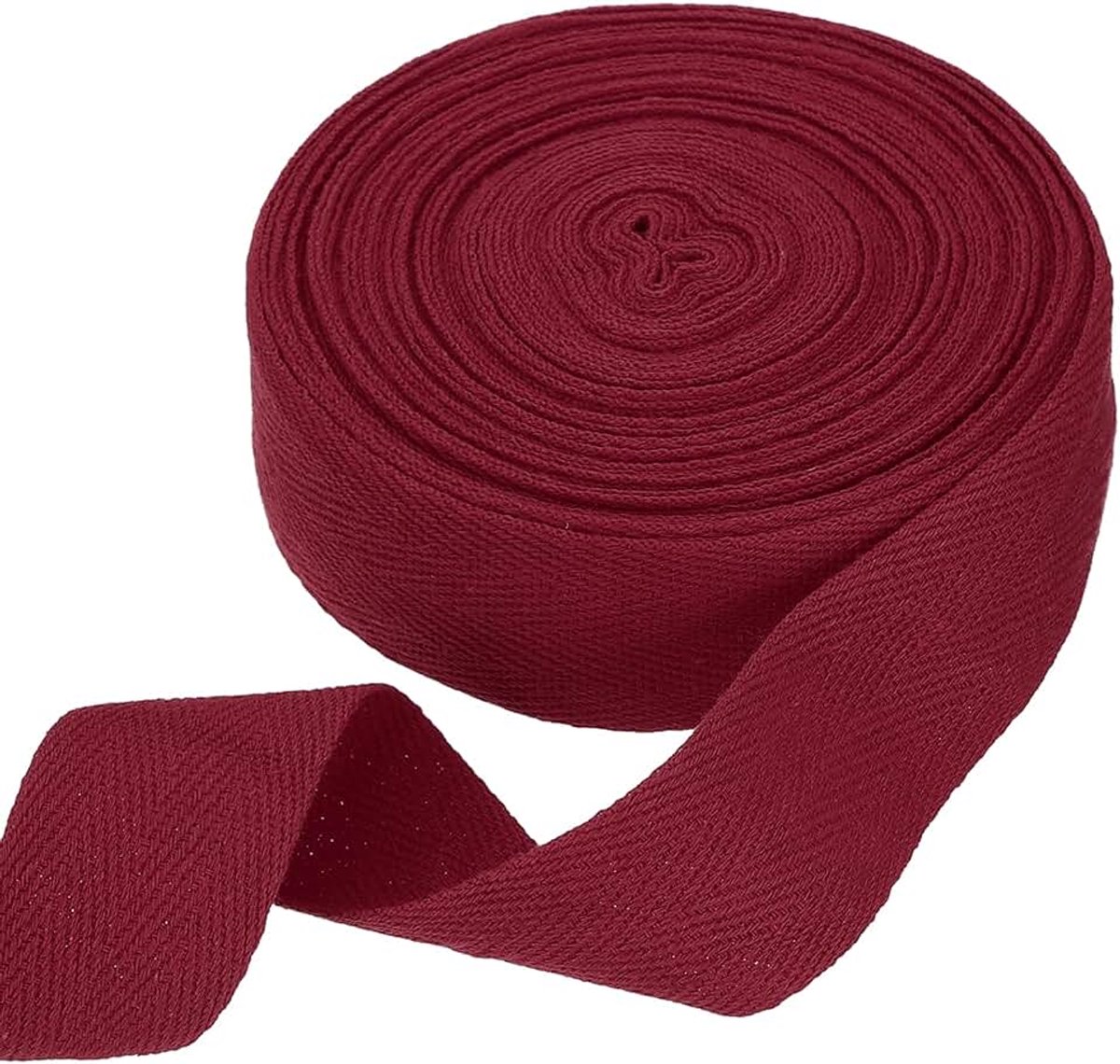 Katoenen Visgraatlint 1-3/16 Inch 11 yards Biais Rol Geweven Band voor DIY Naaien Geschenkverpakking, Donkerrood