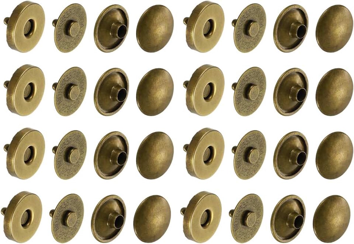 Knopen, 18 x 4 mm/0,71 inch x 0,16 inch ronde metalen basiscomponenten van stof en shellkit voor kleding, leren tas, doe-het-zelf, portemonnee, brons