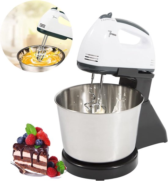 Keukenmachine - Deegklopper mixer - Bakken en koken - 7 snelheden instelbaar - 1.7 liter kom - Zwart — afbeelding 4