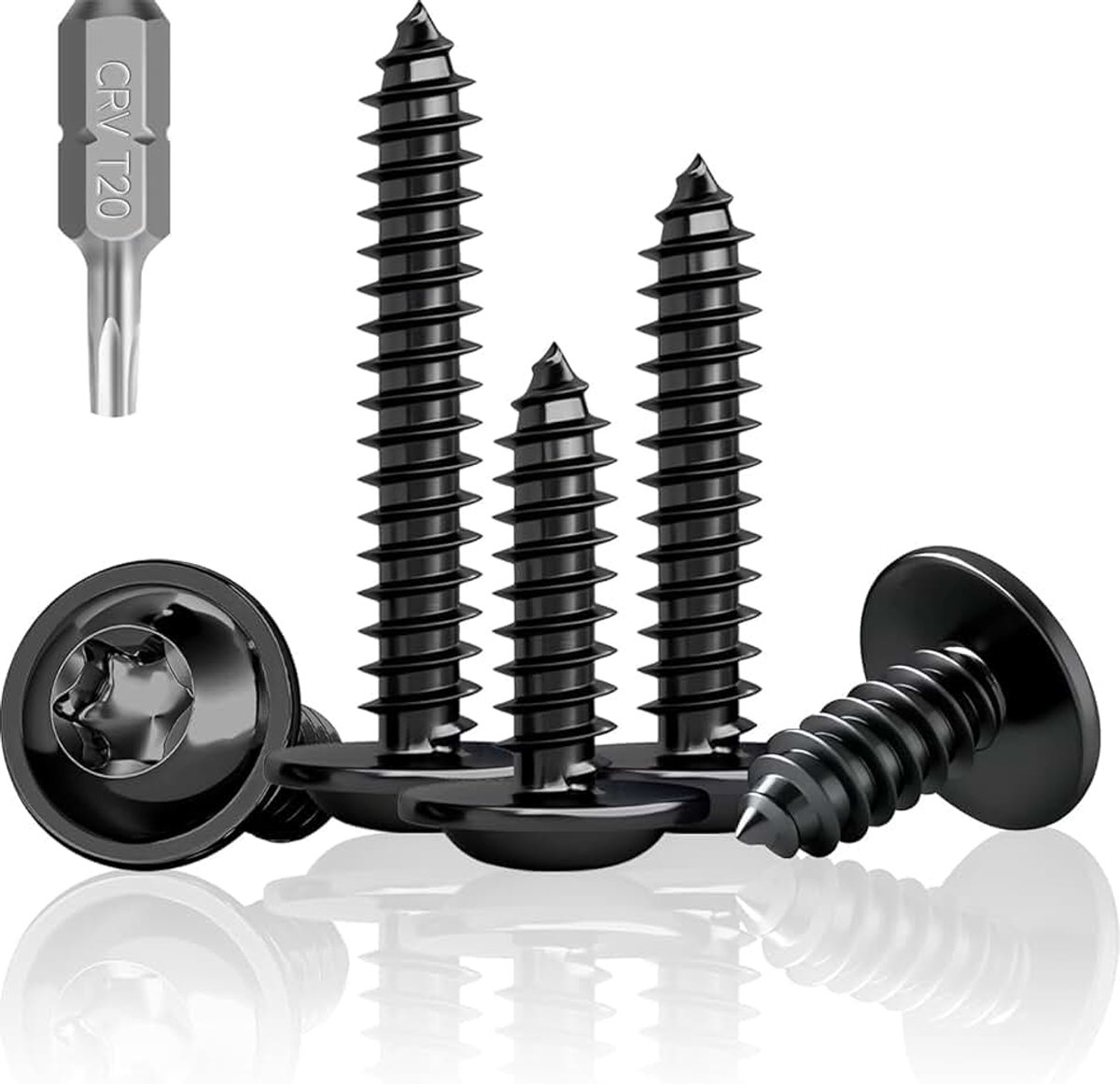 100 stuks schroeven zwart platkopschroeven, M4 x 30 mm lenskopschroeven hout, A2 V2A zwarte houtschroeven roestvrij staal, zwarte schroeven voor akoestische panelen, Torx schotelkopschroeven