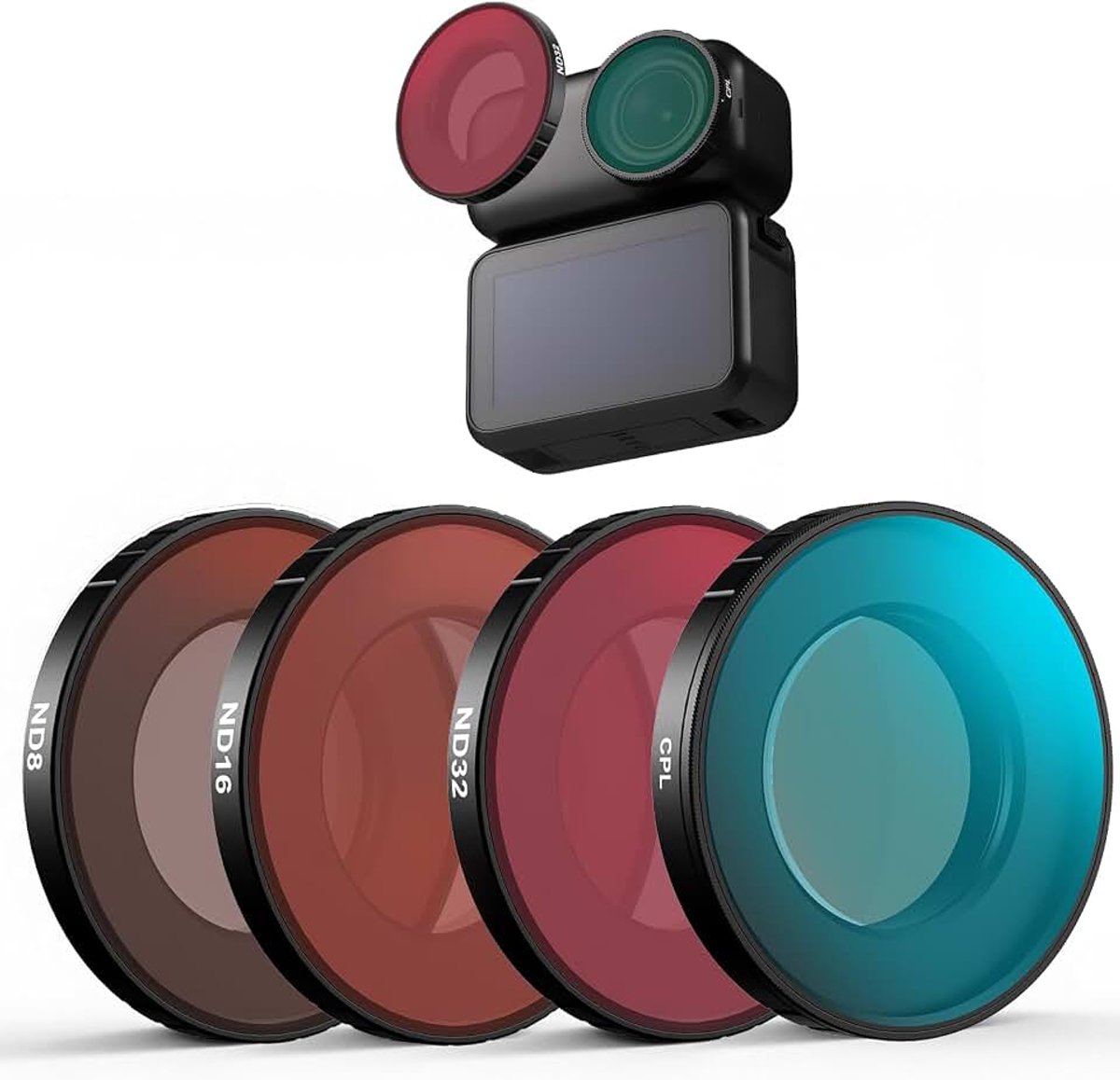 ND8, ND16, ND32 filterset compatibel met DJI Osmo Nano, Osmo Nano Accessoires, Ultra Slim Aluminium Frame HD Optisch Glas met Screen Protector