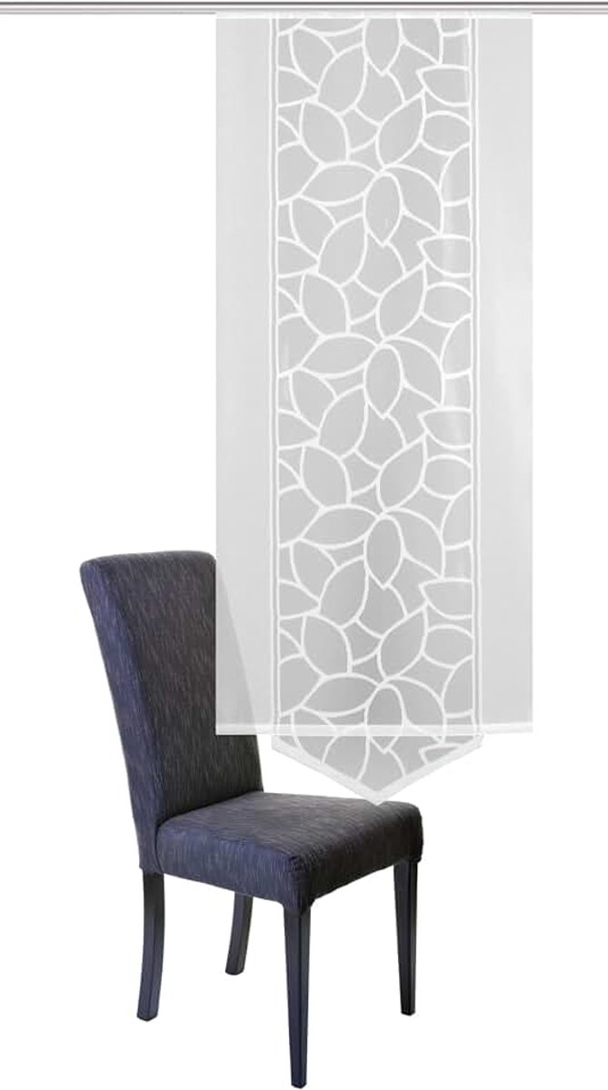 Fashion Schuifgordijn, polyester, wit, 160x57 cm