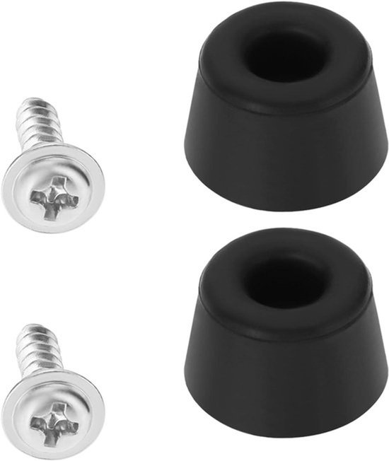 Kookplaathoes - Rubber voeten - Deel vervanging - Glas - Stop Rubber voeten - Rubber - Vervanging deel - Gootsteen - Thetford - Zwart deksel - 2 Stuks - Basis 15,5 mm - Bovenkant 12,5 mm - Hoog 9,5 mm - Geschikt voor Thetford Kookplaat.