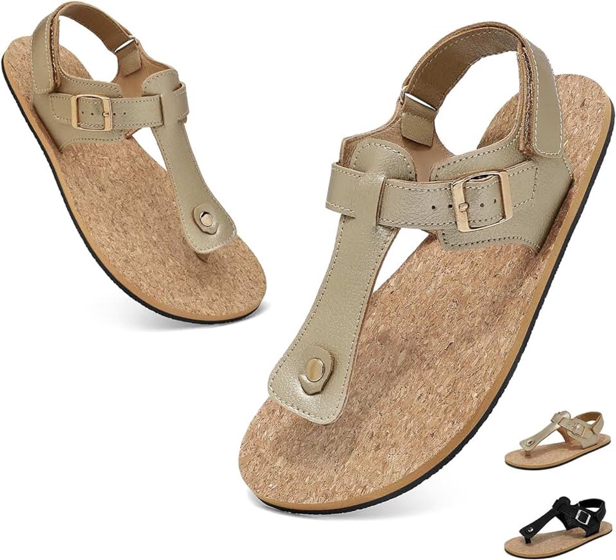 Sandalen Dames Teenslippers Brede Platte Zomer Flip Flops | Brede Tenenbox, Comfortabele Zomersandalen, Lichtgewicht Flip Flops Thong Sandals, Summer Teenslippers, Antislip, Zero Drop