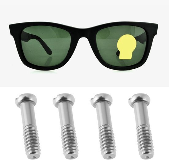 JHUBERS- Zijarmschroeven 8x - Compatibel met Ray-Ban Wayfarer RB2140 - Plat - Metaal - Corrosiebestendig - Eenvoudige installatie - Brilonderdelen van Jhubers — afbeelding 2