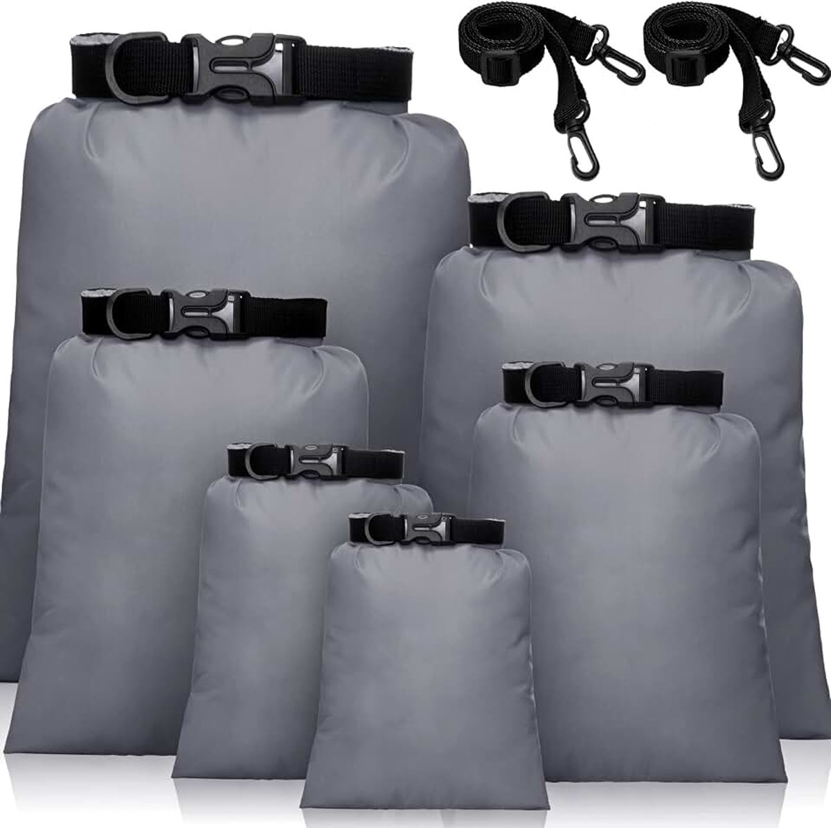 Waterdichte Dry Bag Set 6 Maten Lichtgewicht Zakken en Lange Verstelbare Schouderriem Outdoor Waterdicht Houden Gear Dry Bag Stuff Zakken voor Backpacken, Varen, Wandelen Camping