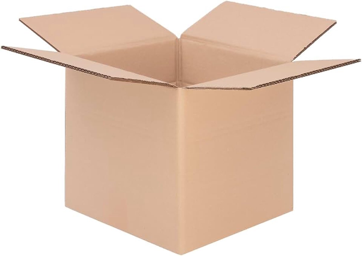 Verpacking Vouwdozen, 300 x 300 x 300 mm, in hoogte variabel, bruin (binnenmaat 295 x 295 x 285 mm) KK 41, 2-golvig, grote verzenddozen, DHL-pakket, DPD GLS Hermes pakket, stabiele dozen (200 stuks)