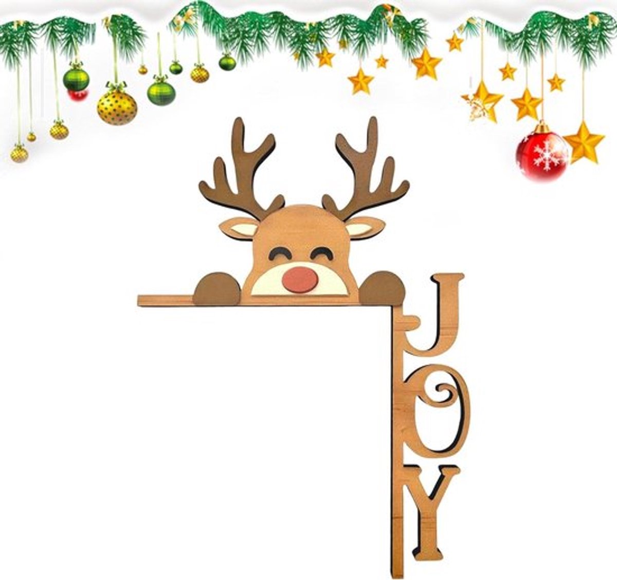 Kerstdecoratie voor deur en kozijn, creatieve decoratie voor Kerstmis - deurdecoratie voordeur muren