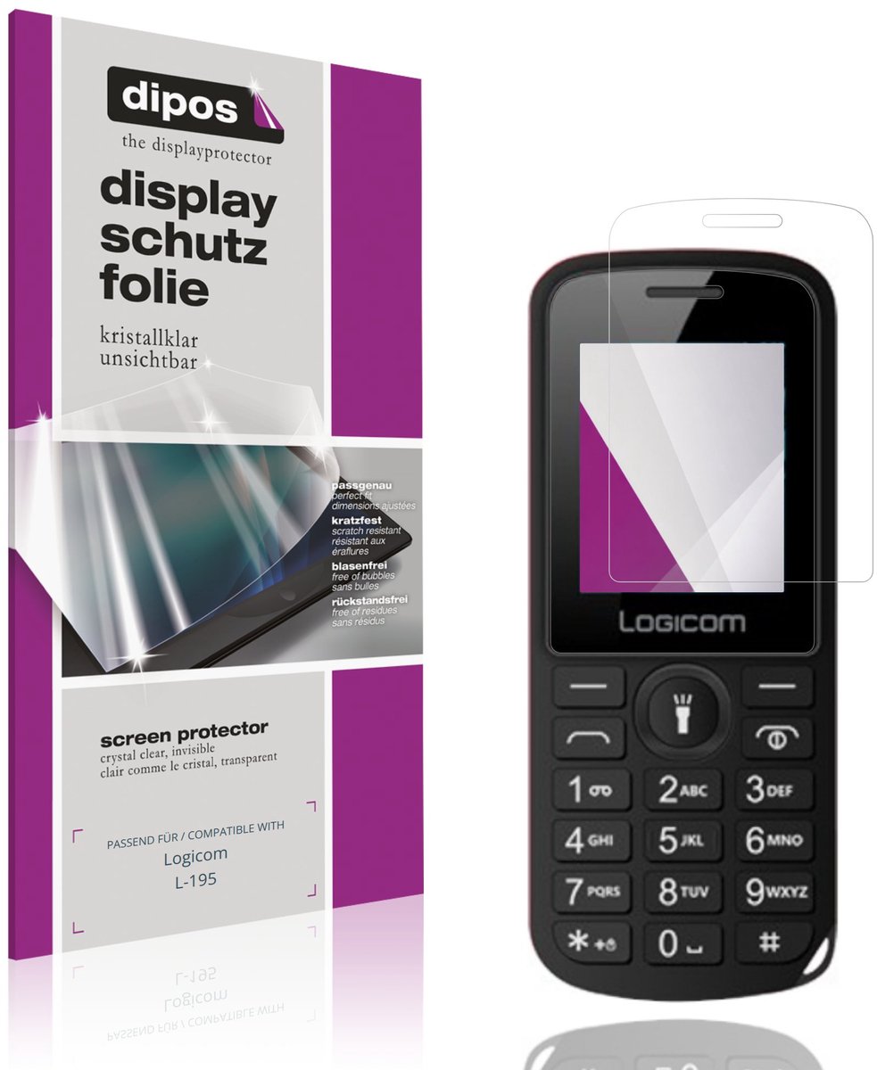 dipos – 4x Beschermfolie geschikt voor Logicom L-195 | Krasbestendige & heldere Screenprotector Ultra-Thin