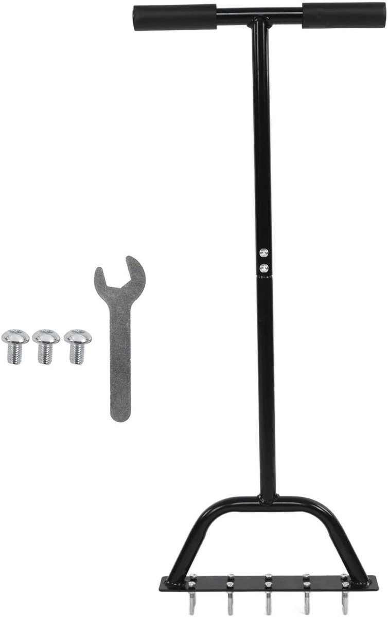 Handbeluchter Gazon - Bodembeluchter Tuingereedschap - Grond Losmaken - Verdikt Breed Pedaal - 53 x 36 x 8 cm - Zwart