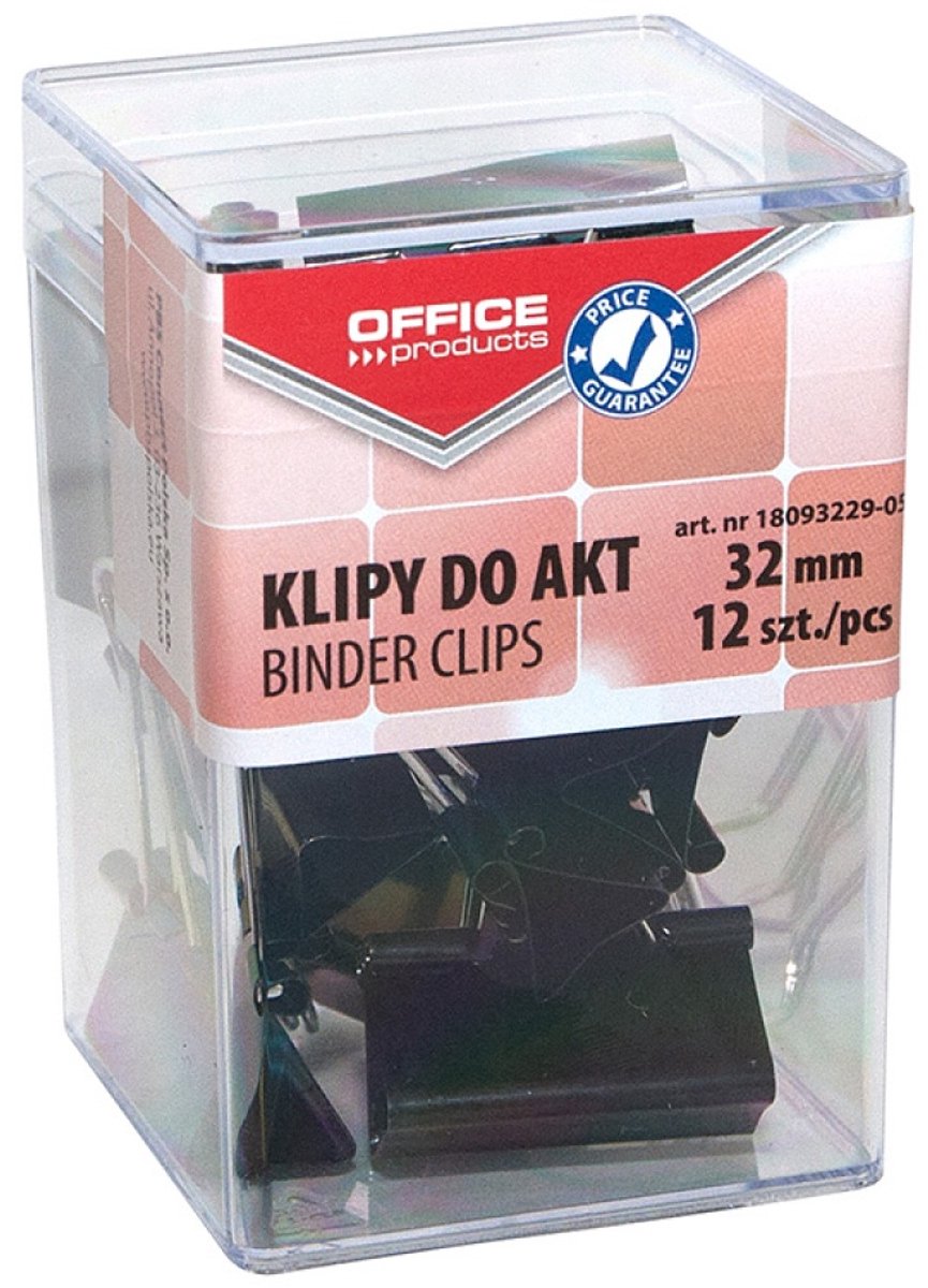 Papierklemmen, 32 mm, bakje met 12 stuks