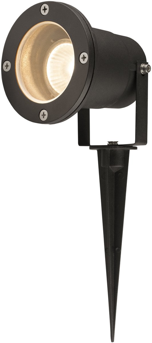 Piki grondspot zwart staal, IP65, richtbaar, GU10-fitting (lamp niet inbegrepen), 320 x 98 mm, 220-240V